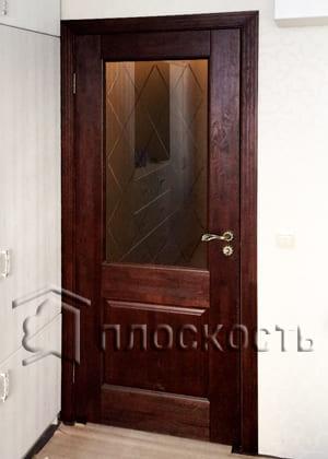 Монтаж дубовых брашированных дверей ОКА в Янино (Колтуши) Всеволожского района